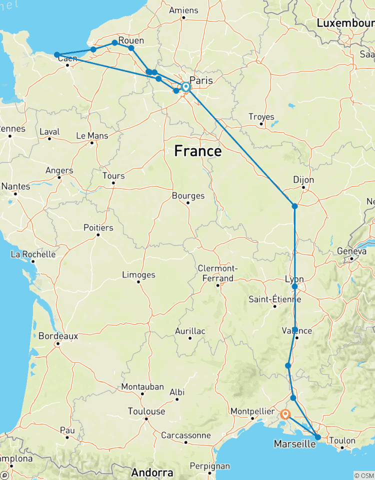 Grand France (Paris nach Arles, ) Rundreise