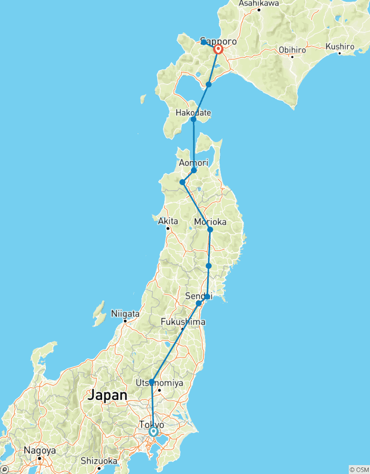 Noord Japan Einde Sapporo-rondreis