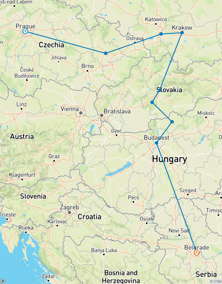 Premium Europe centrale circuit