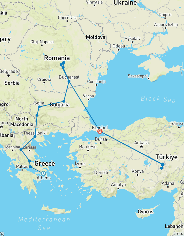 Athens to Cappadocia thru Bucharest and Istanbul - 3 FLIGHTS INCLUDED - Small Group Tour Tour