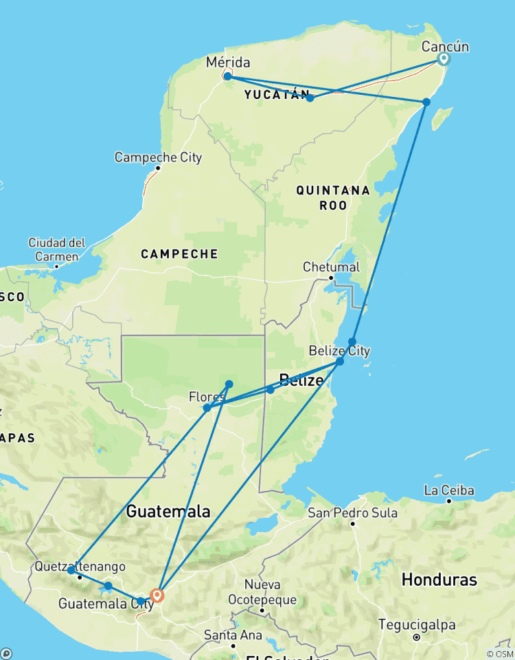 Mexico, Belize & Guatemala Adventure Tour