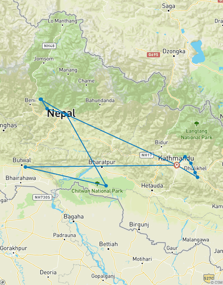 Multi Adventure Kathmandu Nagarkot Lumbini Pokhara Poonhill Trekking Tour Tour