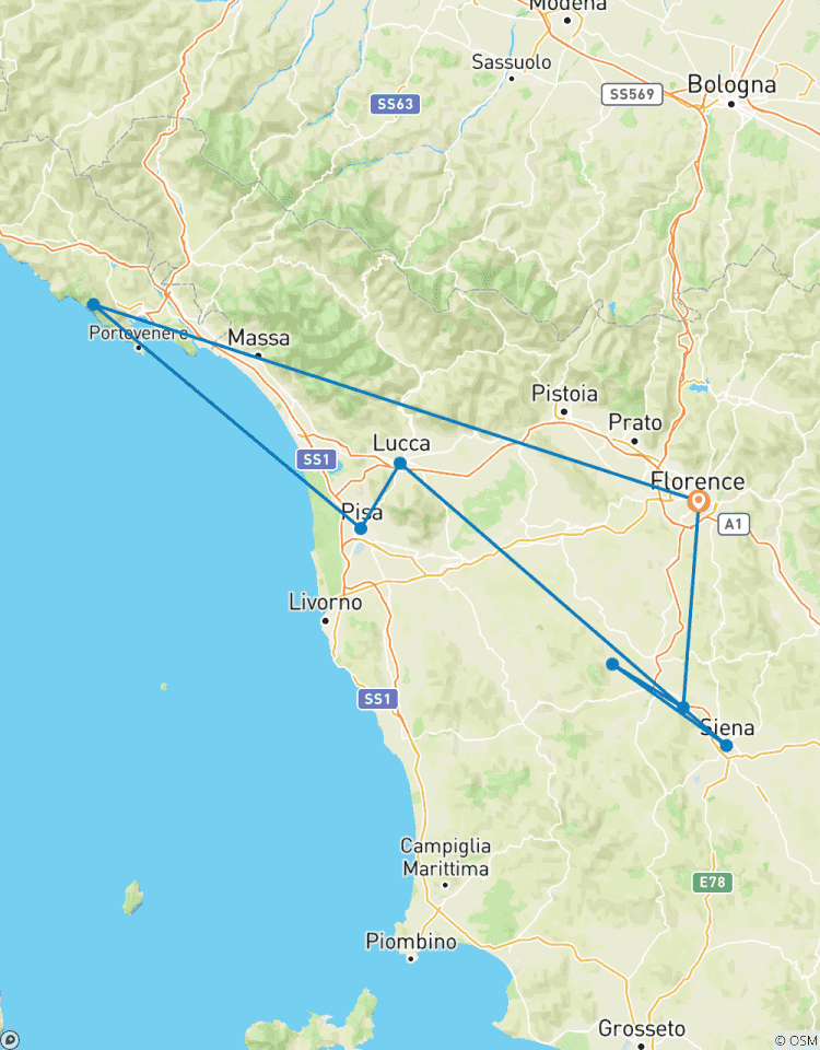 Florence : Le cœur de la Toscane et Cinque Terre | Circuit indépendant avec excursions partagées | 8 jours/7nuits circuit