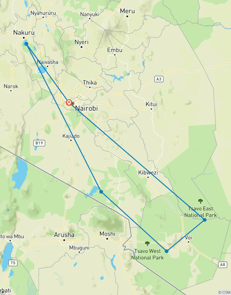 Kenia: 8 Tage Masai Mara-L Nakuru-Amboseli-Saltlick-Tsavo Ost Rundreise