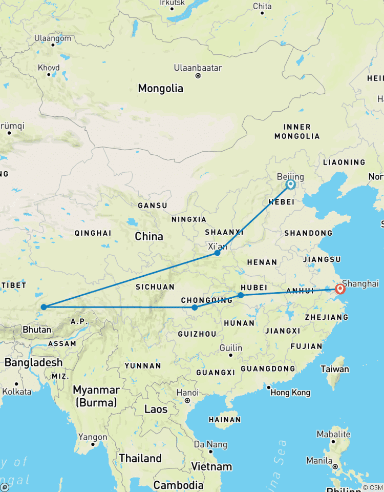 Beijing, Xi\'an, Lhasa, Yangtze and Shanghai Group Tour 14D Tour