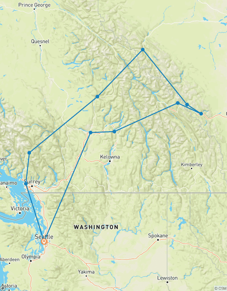 Canadian Rockies from Seattle (Camping) - 7 days Tour