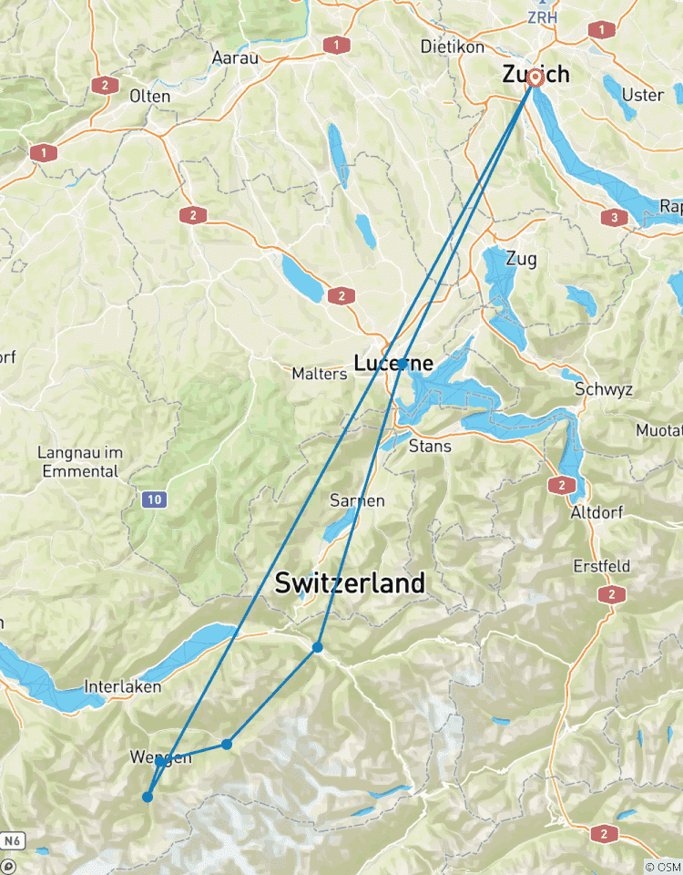 Circuito Lagos, montañas y ferrocarriles de Suiza