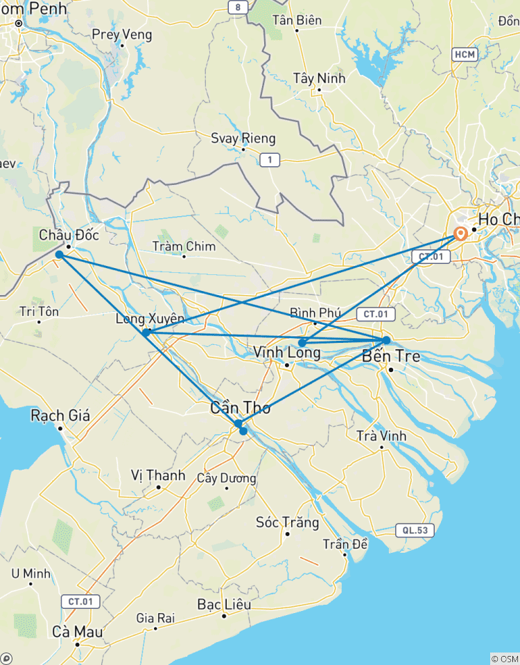 L\'enchantement du delta du Mékong en 3 jours : Cai Be- Can Tho- Chau Doc - Ho Chi Minh circuit