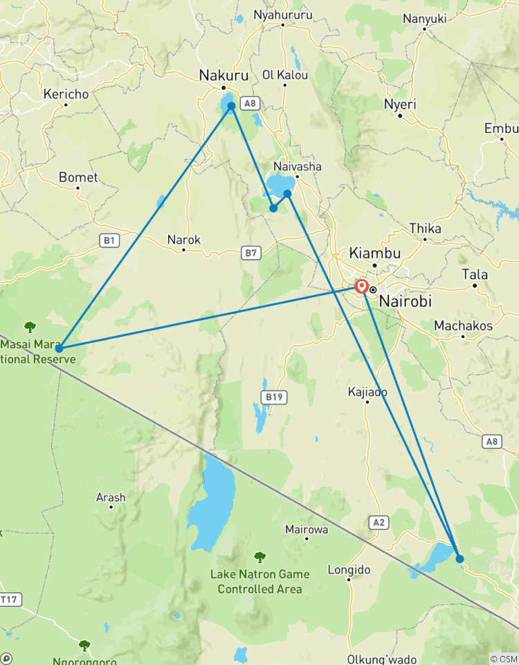 Circuito Safari en grupo pequeño de 7D/6N con alojamiento de categoría superior a los Parques Nacionales de Masai Mara, Lago Nakuru y más