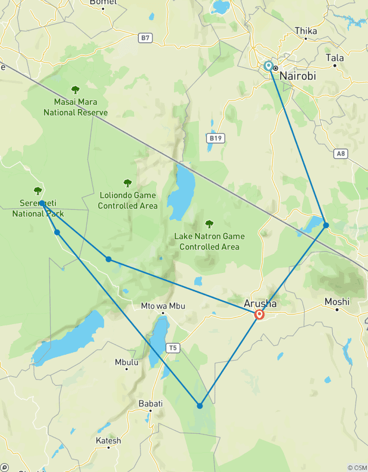 Safari de 6 jours au Kenya et en Tanzanie dans les parcs de première catégorie circuit