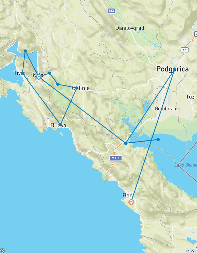 Vliegavontuur Montenegro-rondreis