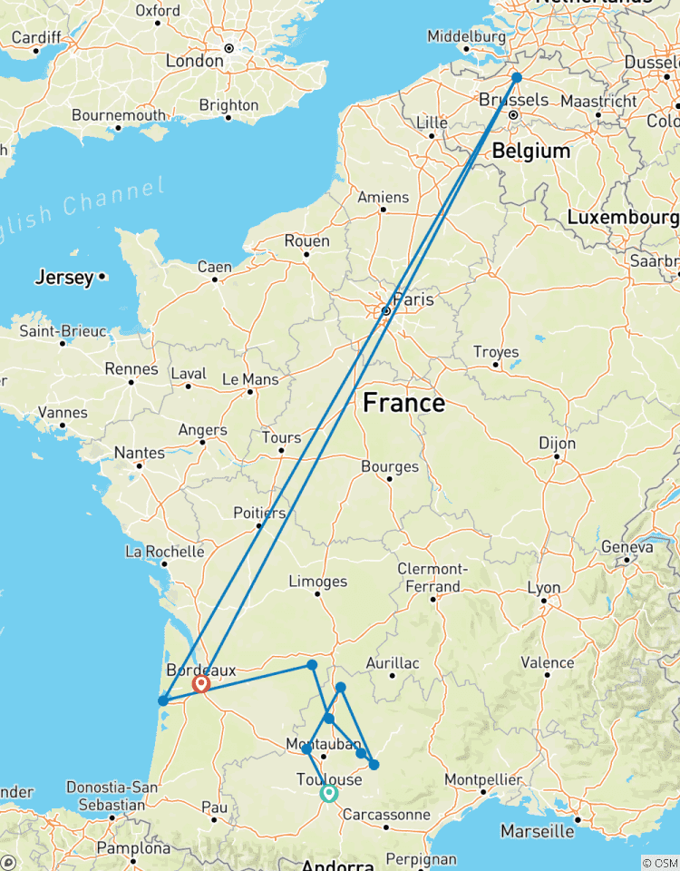 In the South - West of France From Toulouse to Bordeaux Tour