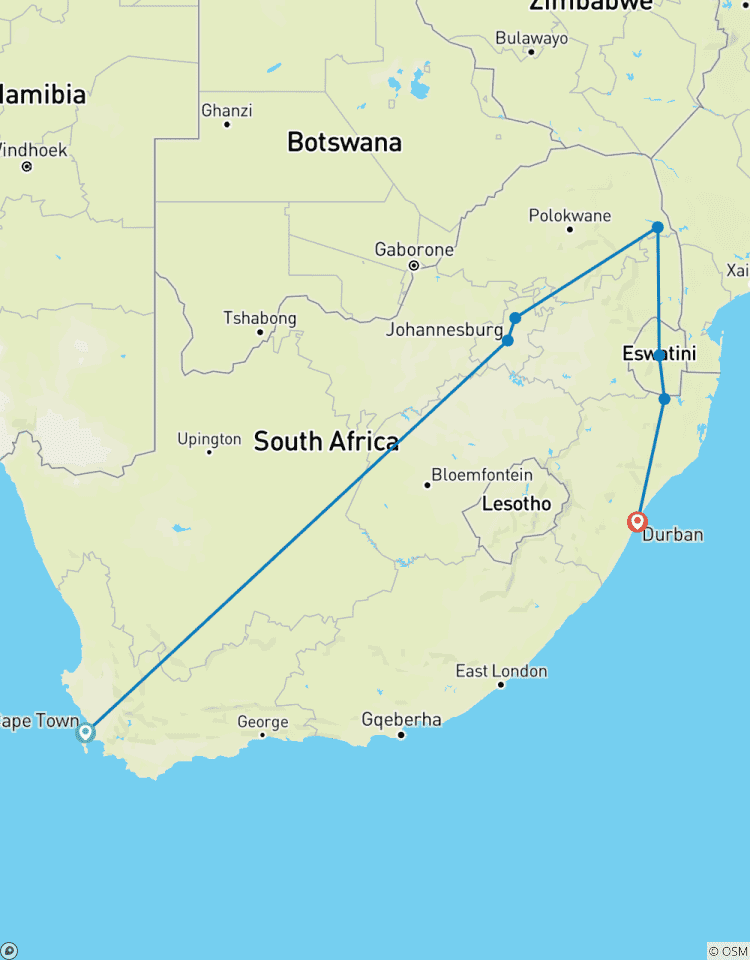 L\'Afrique du Sud - la nature sauvage et l\'océan Indien circuit