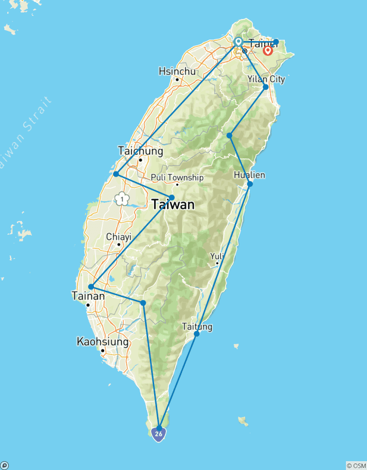 Naturparadies Taiwan Rundreise