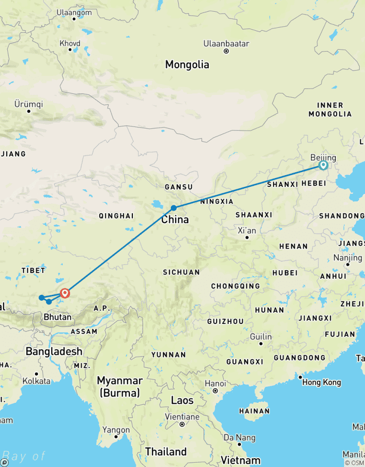 La voie sacrée vers le Tibet circuit
