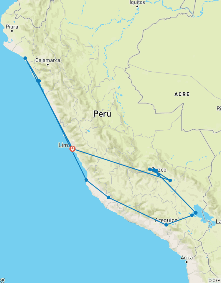 De diversiteit van Peru-rondreis