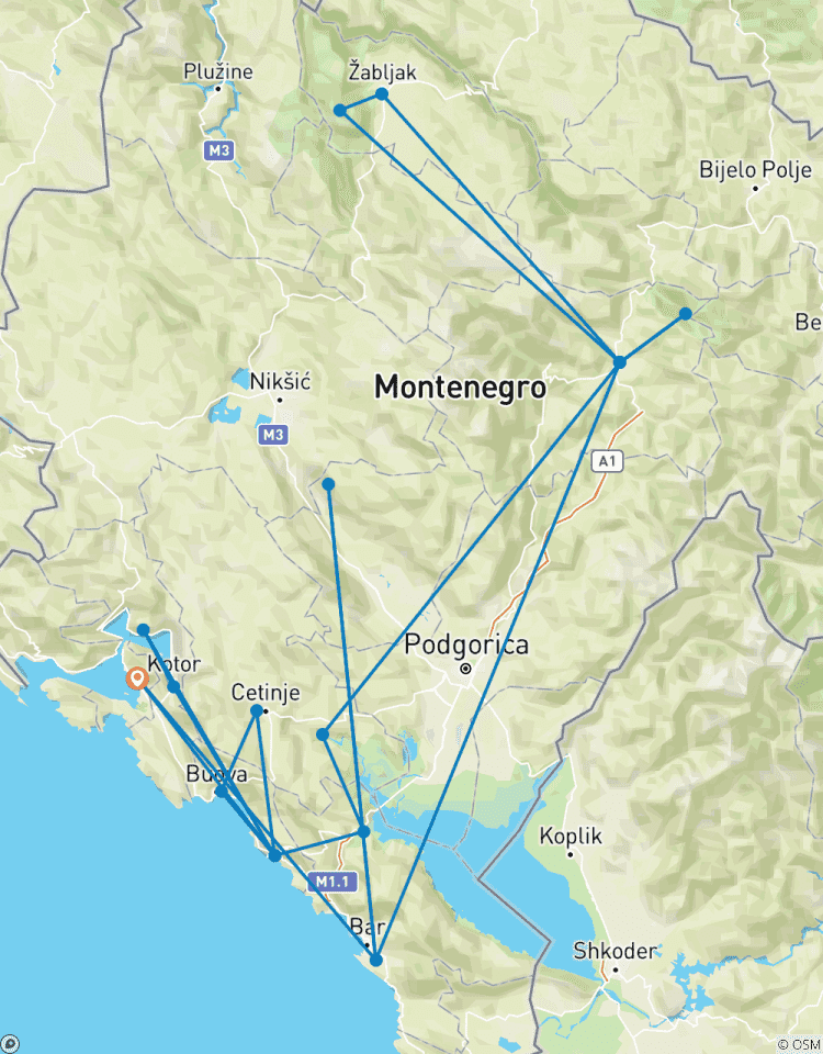 Montenegro ─ Green Mountains, deep Lakes and the Sea Tour