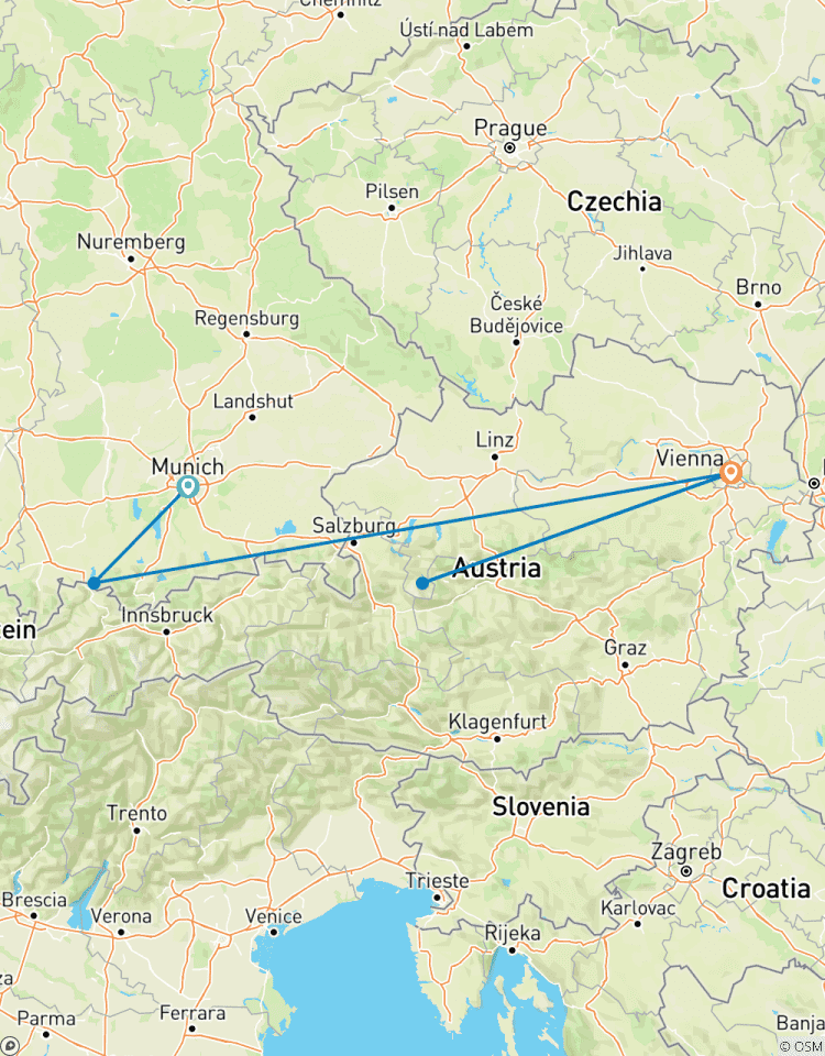 7 jours Munich et Vienne en train circuit