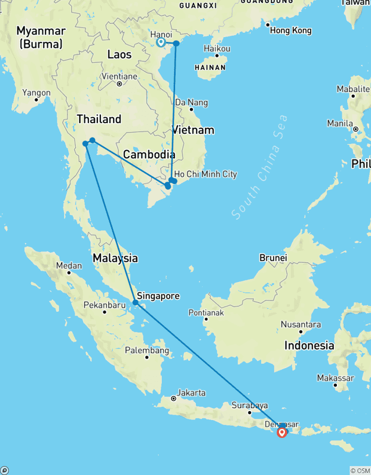 Circuit familial de 19 jours au Vietnam, en Thaïlande, à Singapour et à Bali (guide et chauffeur privés)Customizable circuit