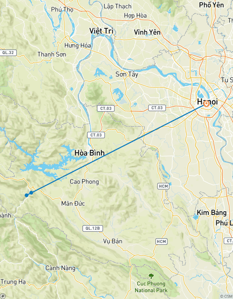 Depuis Hanoi : Aventure de 3 jours à Mai Chau et Pu Luong : Vélo, chute d\'eau, rafting circuit