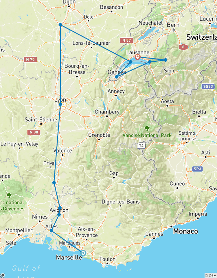 Sensationen von Lyon & Provence mit Swiss Wonders - 12 Tage von Marseille nach Lausanne Rundreise