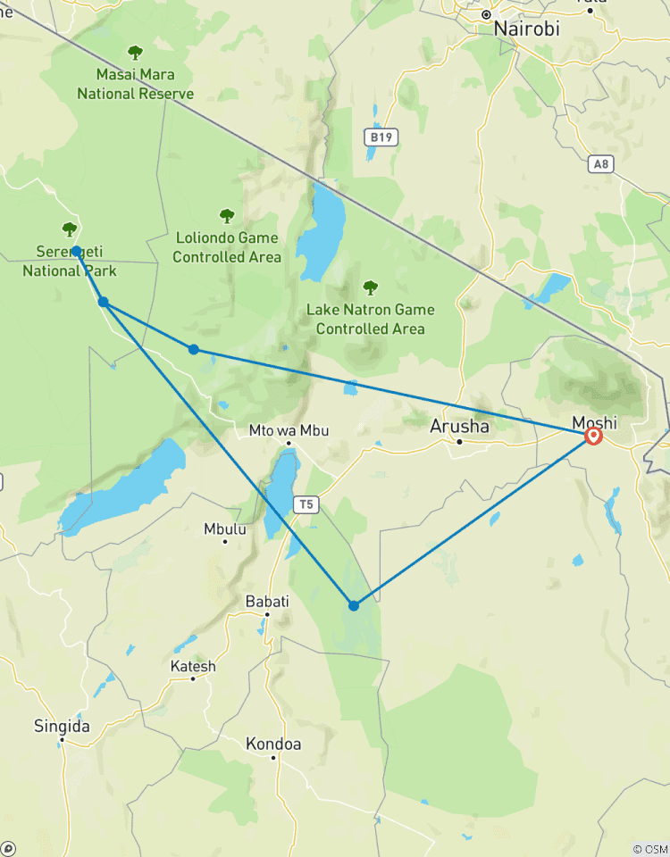 Circuito Acampada privada de 4 días en el Serengeti, Ngorongoro y Tarangire