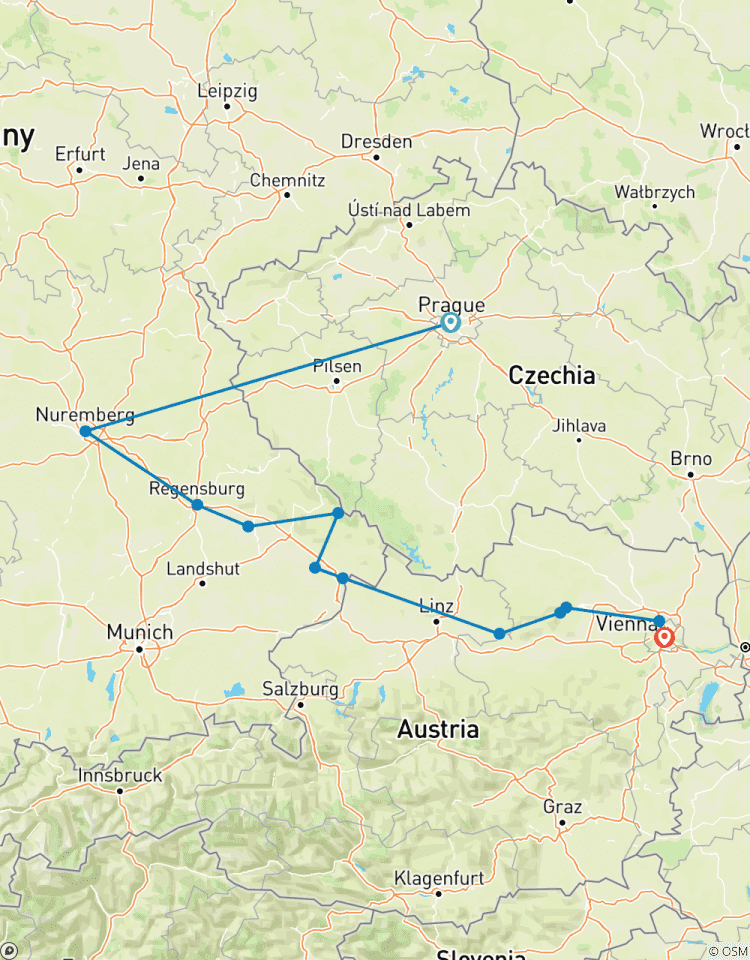 Vineyards & Palaces along the Danube with Prague (2026) (Prague to Vienna, 2026) Tour