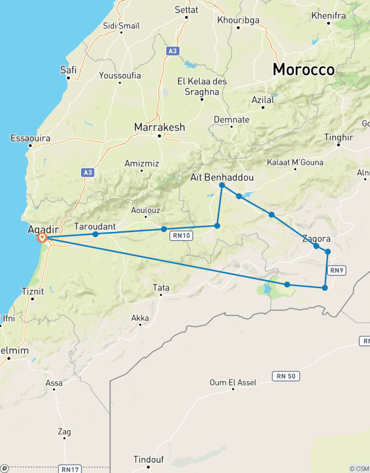 4 Tage Wüstentour von Agadir nach Erg Chigaga Desert Express Entlegene Dünen & Rallye-Routen Rundreise