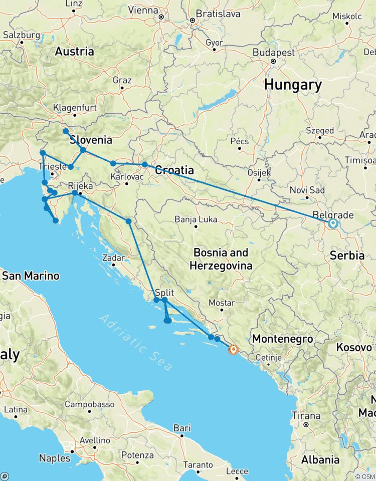 Privé - Balkans étendus de Belgrade à Dubrovnik circuit