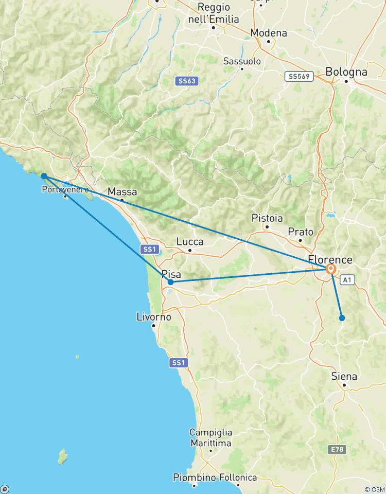 Circuito 5 días Florencia con Chianti, Pisa y Cinque Terre