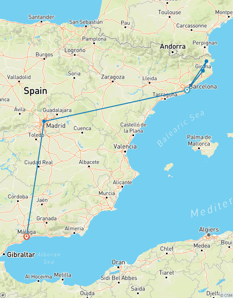 7 jours Espagne Barcelone, Madrid et Malaga circuit