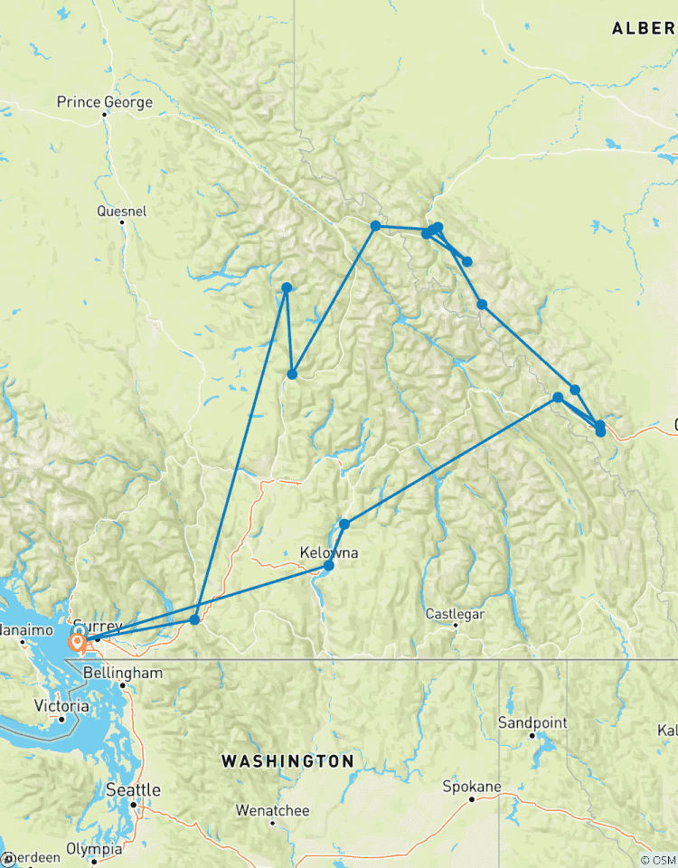 5 Tage Tour durch die westlichen kanadischen Rockies ab Vancouver mit Rundreise durch die Nationalparks Banff, Jasper und Yoho Rundreise