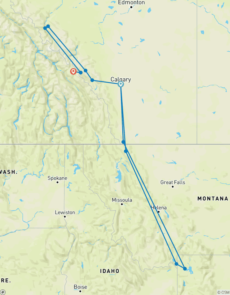 10-daagse rondreis Westelijke VS & Canadese Rockies: Rondreis Glacier National Park, Yellowstone, Banff, Jasper & Calgary-rondreis