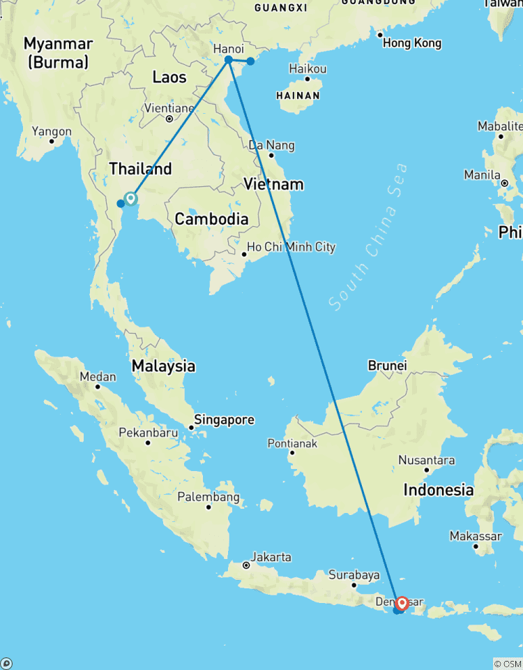 Asie du Sud-Est : Aventure à Bangkok, au Vietnam et à Bali avec croisière dans la baie d\'Ha Long circuit