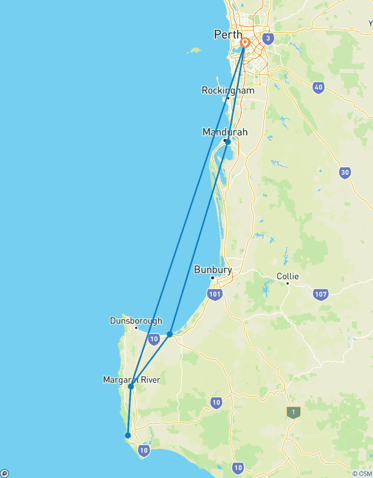 Perth to Margaret River - 3 days Tour