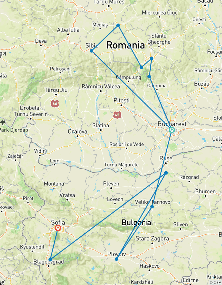 Two of the oldest civilizations in Europe Romania & Bulgaria from OTP to SOF Tour