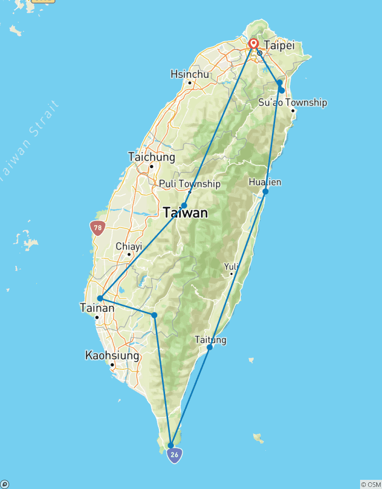 Taiwan Schätze: Eine 5 Tage Reise über die Insel Rundreise