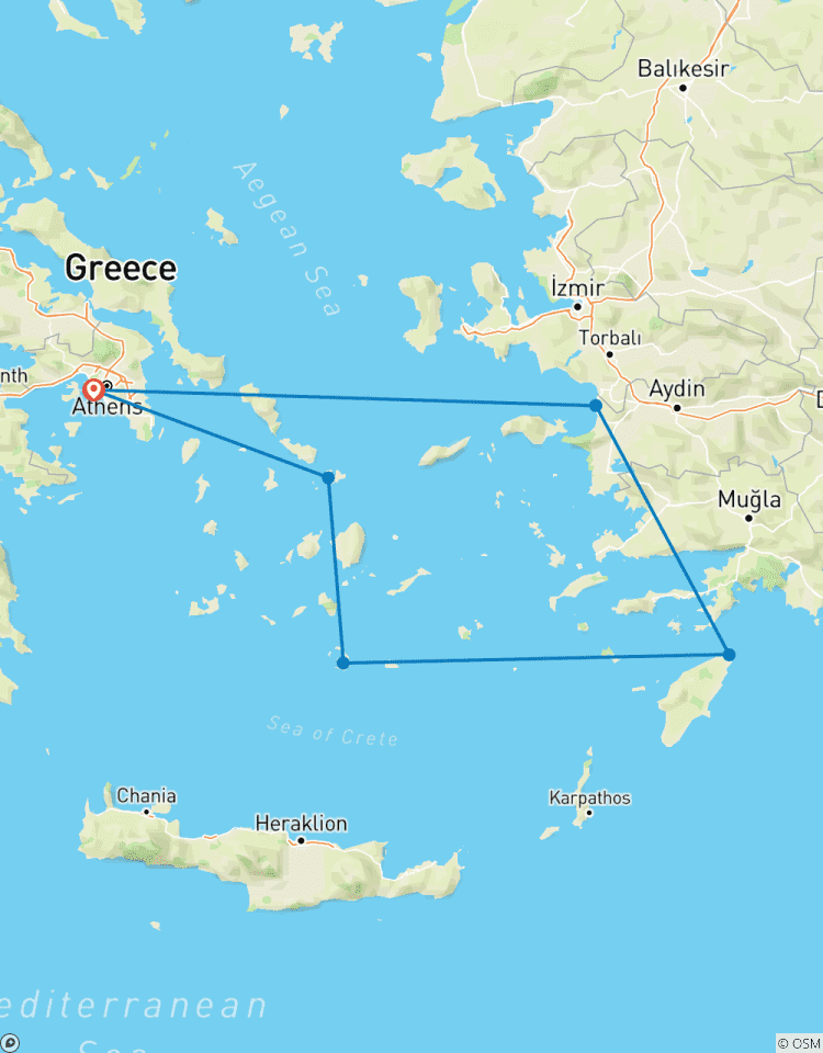5 Day Cruise to Greek Islands Mykonos, Santorini, Rhodes, and Kusadasi. Tour