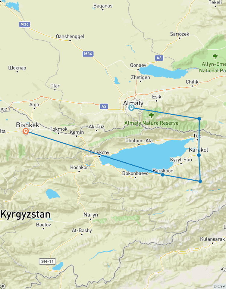 7 Tage und 6 Nächte Almaty - Bishkek Tour Rundreise