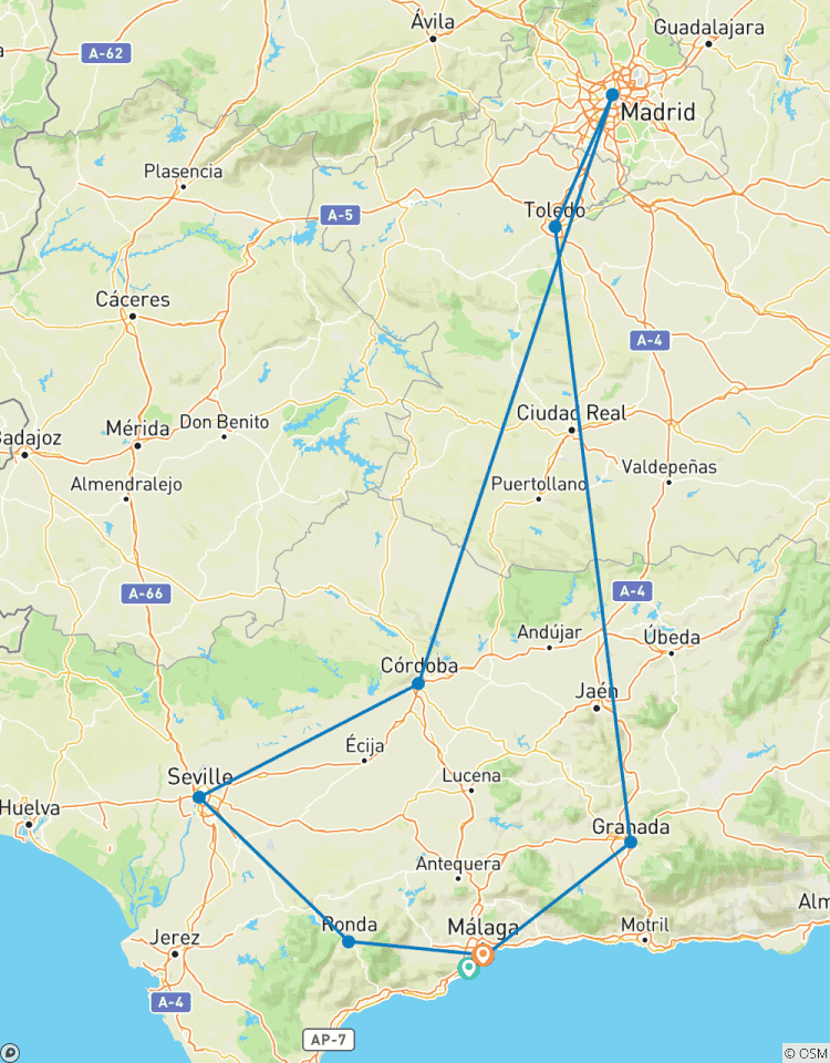 Van Costa del Sol: 5-daagse Andalusië en Madrid-rondreis