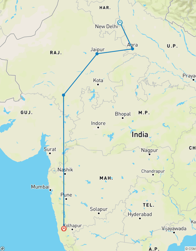 Goldenes Dreieck Tour mit Udaipur und Goa 11 Tage Rundreise