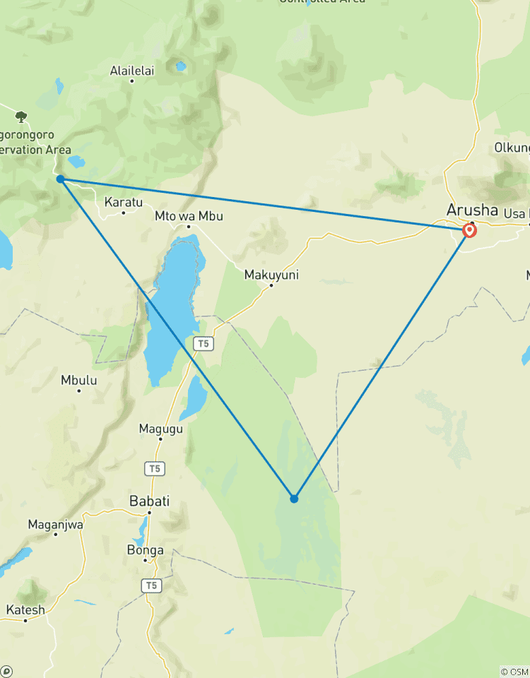 3-tägige Safari von Sansibar nach Ngorongoro, Tarangire & Hadzabe Rundreise
