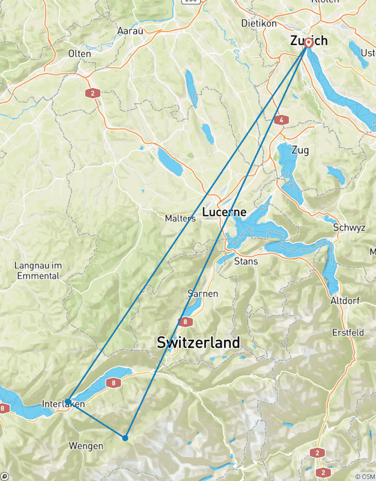 4 Day Zurich,Grindelwald and Interlaken Tour