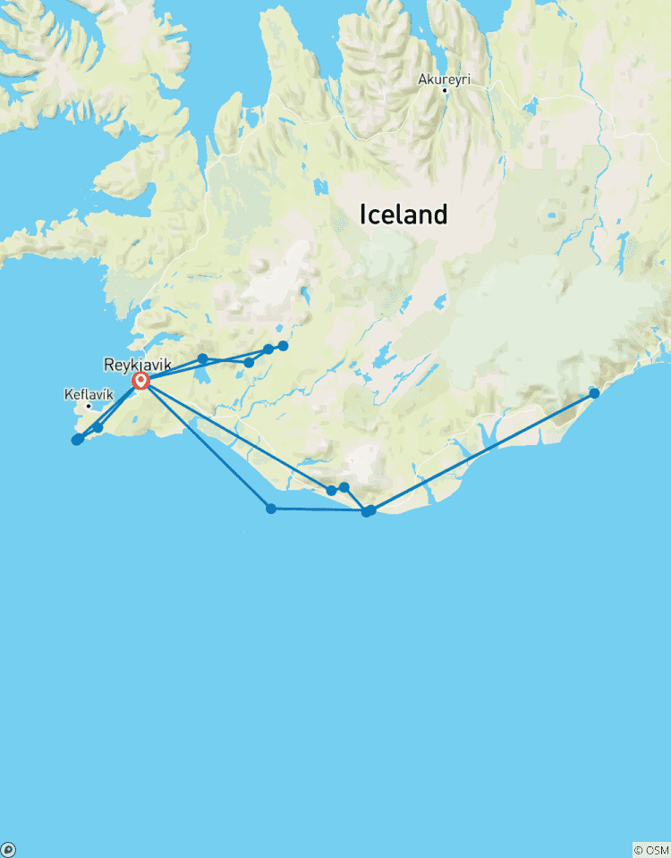 Circuito Escapada de 8 días al sur de Islandia y Reikiavik para grupos grandes por el Eclipse Solar