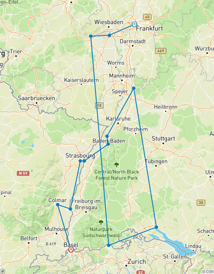 Circuito El Majestuoso Rin 2026 - 8 Días (from Fráncfort del Meno to Basilea)