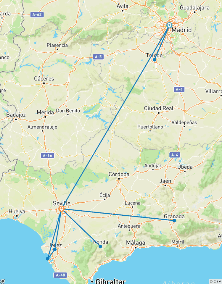 6 jours Madrid et Séville avec Ronda et bien plus encore. circuit