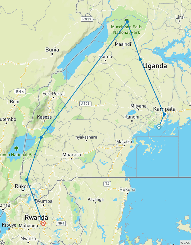 8 Tage Uganda Gorilla und Wildlife Safari Rundreise