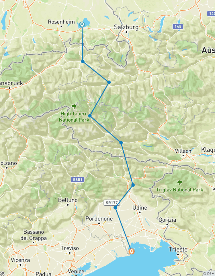Alpe Adria 3 - Van de Chiemsee naar de Adriatische Zee-rondreis