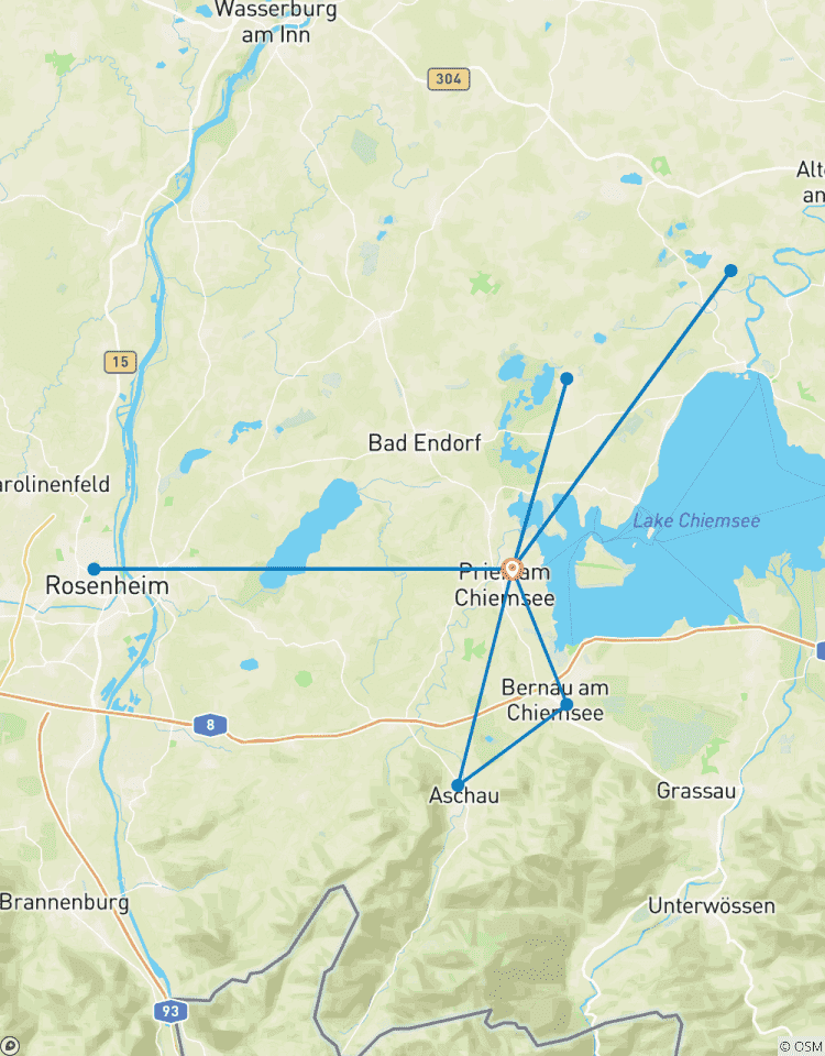 Tour en vélo en étoile du lac de Chiem // Catégorie B circuit