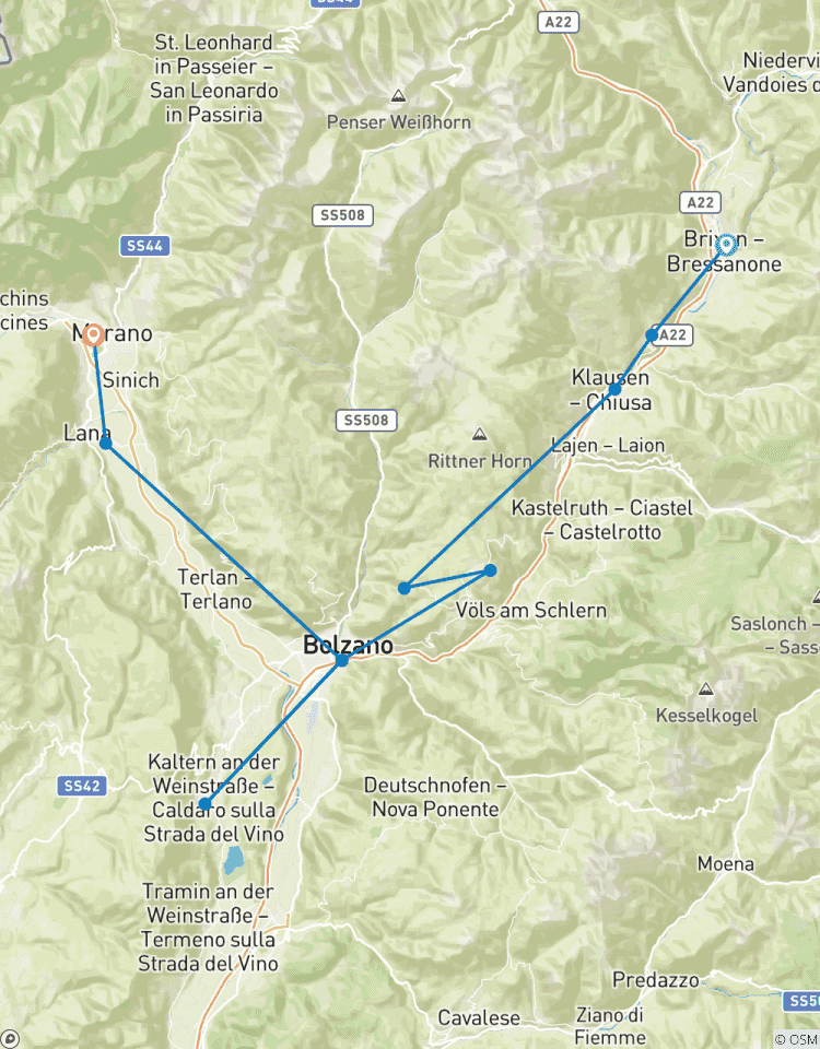 Le cœur du Tyrol du Sud - De Bressanone à Merano circuit